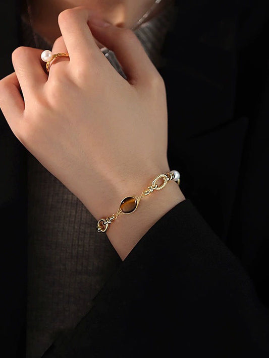 Amber Bracelet | 24k Gold Plated